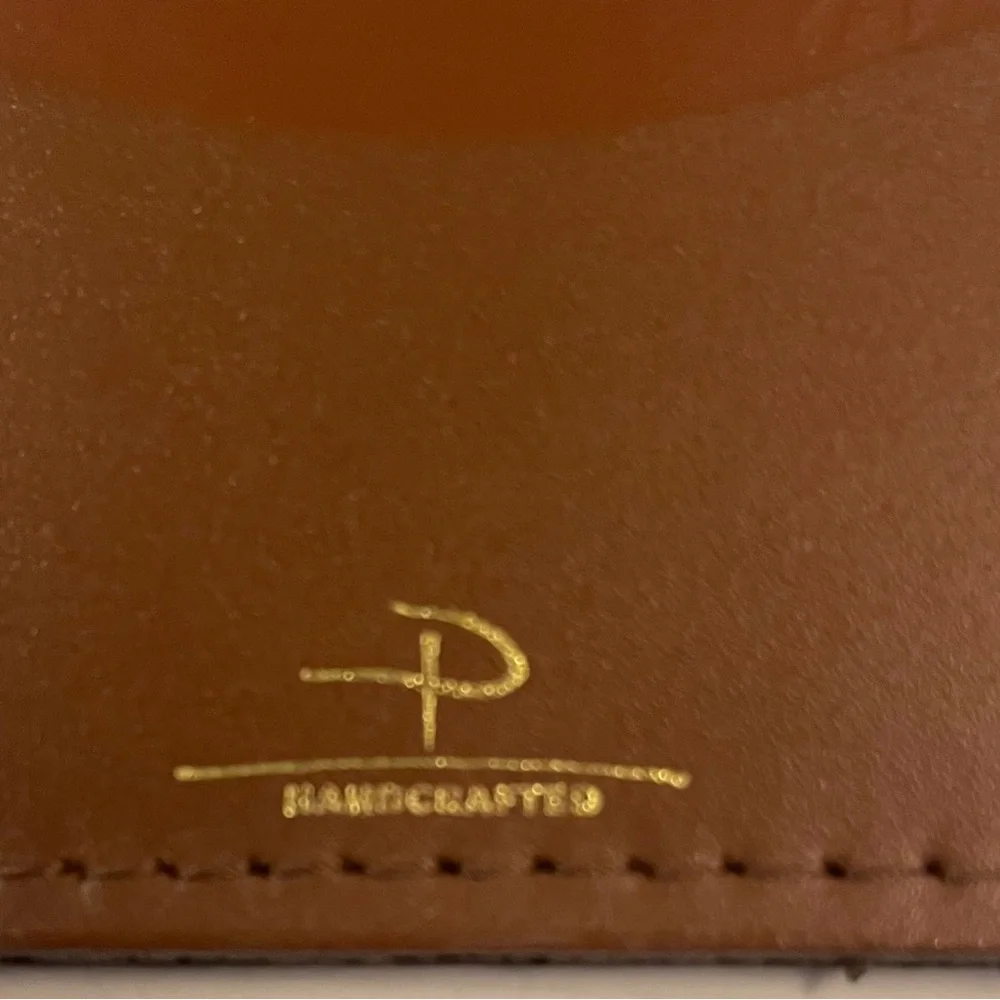 Petrescu Factory Handcrafted Brown Leather Card Holder made in Greenwich London